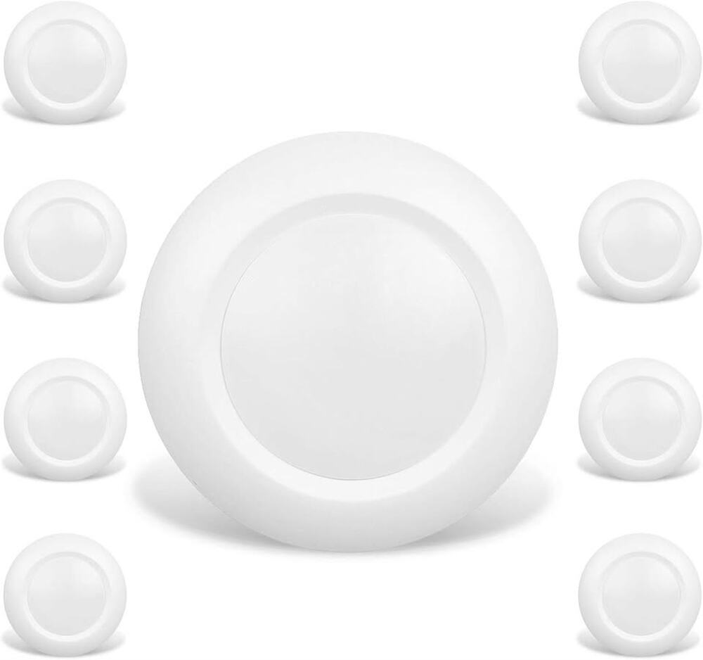 JULLISON 8 Pack 6 Inch LED Low Profile Recessed & Surface Mount Disk Light,Round